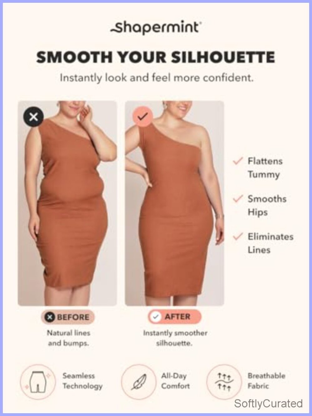 High-Waisted Tummy Control Shapewear Shorts Thigh Slimmer Seamless - Picture 3 of 6